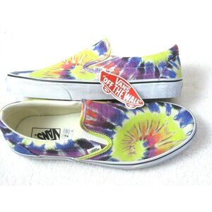 COPY - Vans Women's Classic Slip On Washed Tie Dye True White Canvas Shoes NWT …